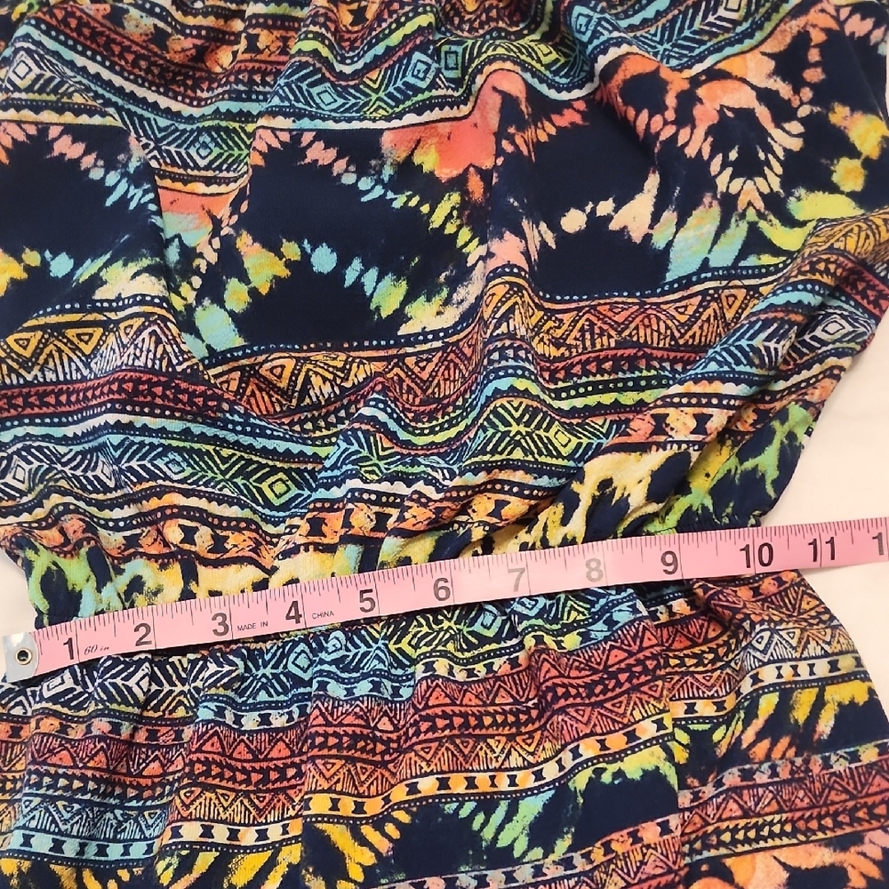 Aqua Multicolor Pattern Flutter Sleeve Maxi Sundress - Picture 9 of 11